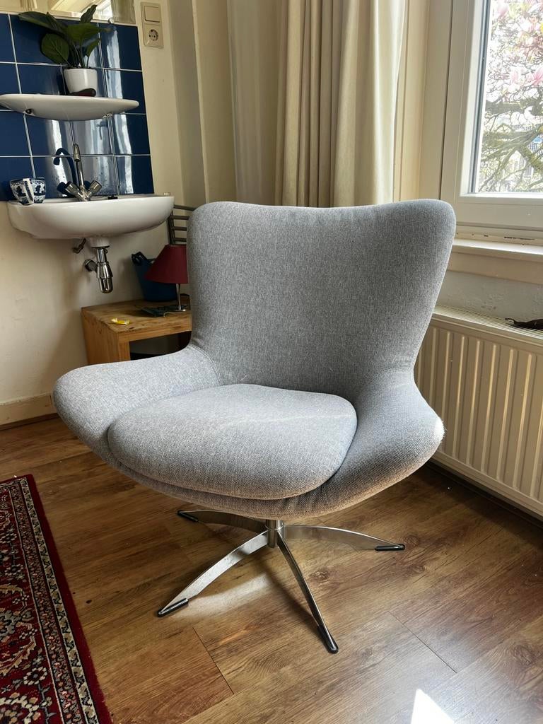 Fauteuil Lennox Designer stoel grijs, Gebruikt, Ophalen of Verzenden, Eén, Stof