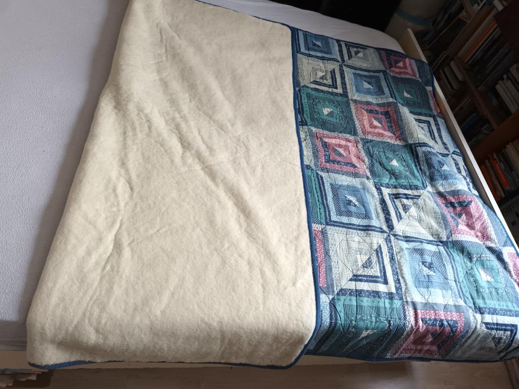 merino wollen deken sprei bloemen Vithermo groen  203-138cm, Eenpersoons, Ophalen of Verzenden, Groen, Deken of Dekbed