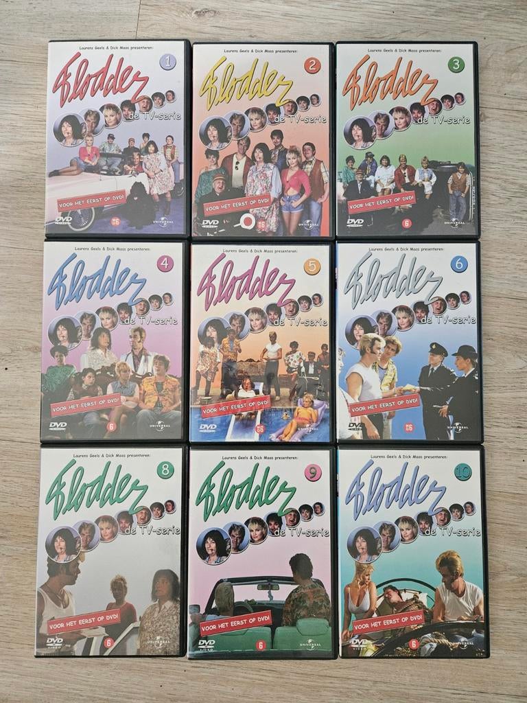 Flodder TV serie DVD box 1 t/m 10 (box 7 ontbreekt), Cd's en Dvd's, Dvd's | Tv en Series, Gebruikt, Boxset, Ophalen of Verzenden