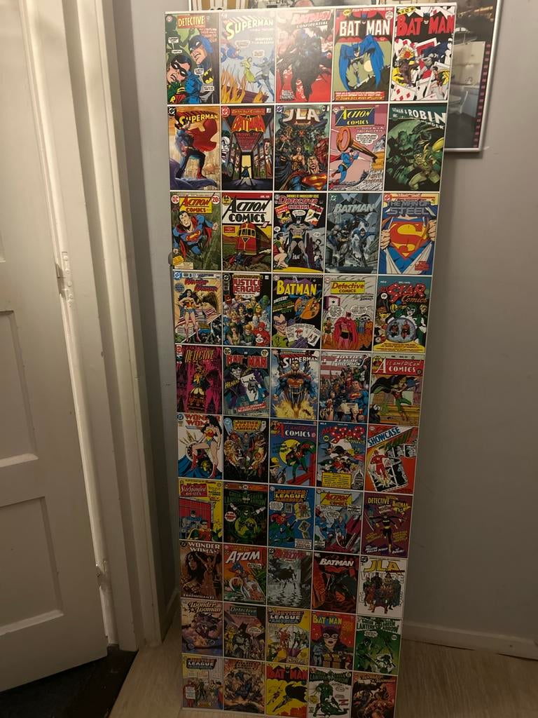 Groot triplex bord met vintage stripboek covers, Boeken, Strips | Comics, Meerdere comics, Ophalen, Zo goed als nieuw, Amerika