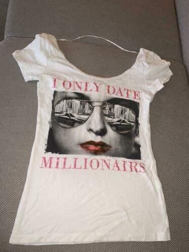 Coolcat xs shirt tshirt wit witte leuk, Verzenden, Wit, Korte mouw, Maat 34 (XS) of kleiner