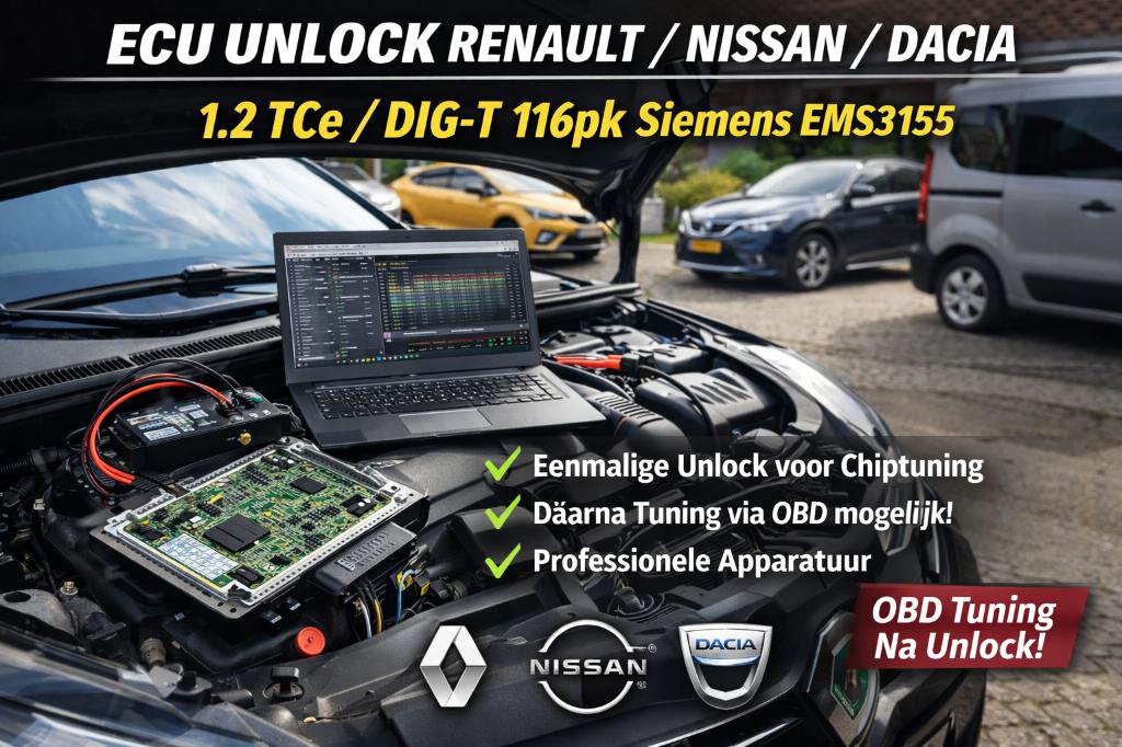 Chiptuning ECU Unlock Service Renault Nissan Dacia EMS3155, Ophalen