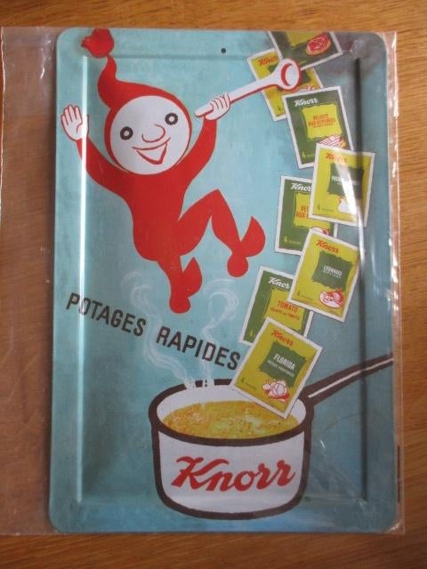 Knorr blikken wandbord Potages Rapides  27x18cm Nieuw!, Ophalen of Verzenden, Nieuw, Koek(jes)