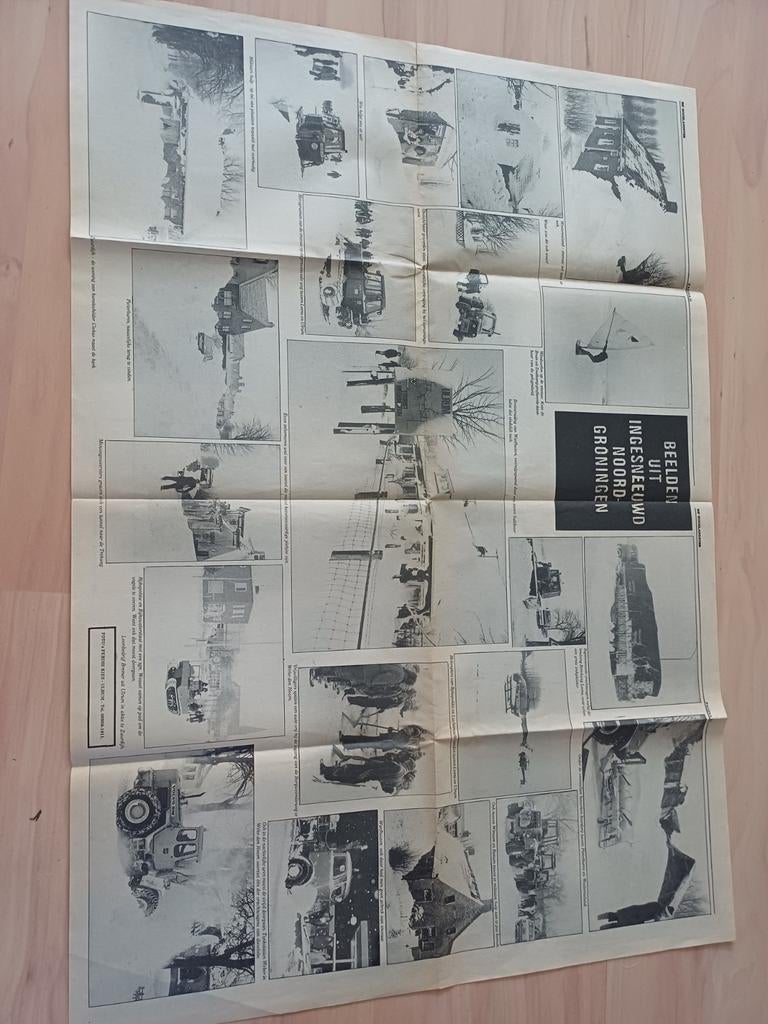 Krantenartikel sneeuwstorm 1979 Noord Groningen, Ophalen of Verzenden
