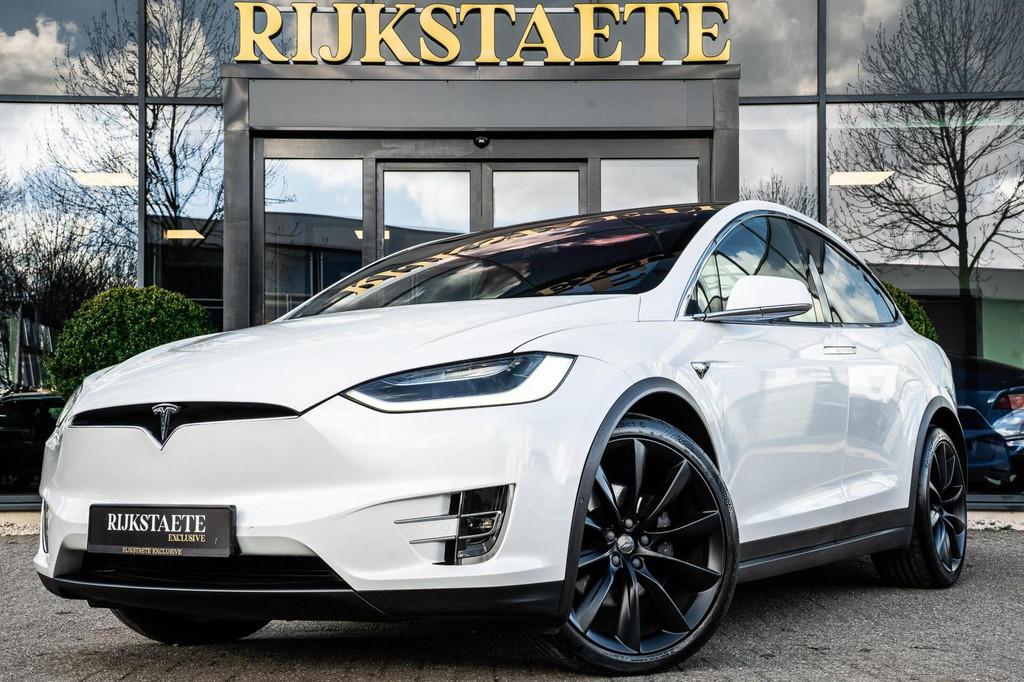 Tesla Model X 100D|AUTOPILOT|PANO|22''|360|LEDER|KEYLESS, Auto's, Automaat, Model X, Gebruikt, Zwart