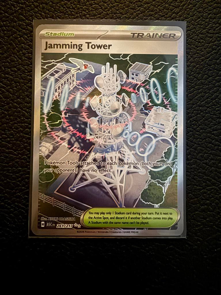 Pokémon kaart Jamming Tower 261/217 Ascended Heroes, Verzenden, Zo goed als nieuw, Losse kaart, Foil
