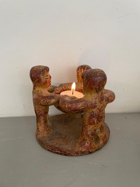 Aardewerk beeld Circle of life / vriendschap Mexico keramiek, Antiek en Kunst, Ophalen