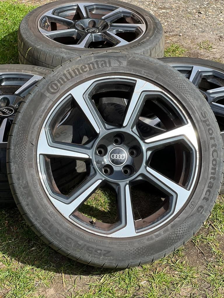 19” audi Q3 Q2 Rotor velgen 5x112 Continental zomerbanden, Auto-onderdelen, Gebruikt, 255 mm, Banden en Velgen, Personenwagen