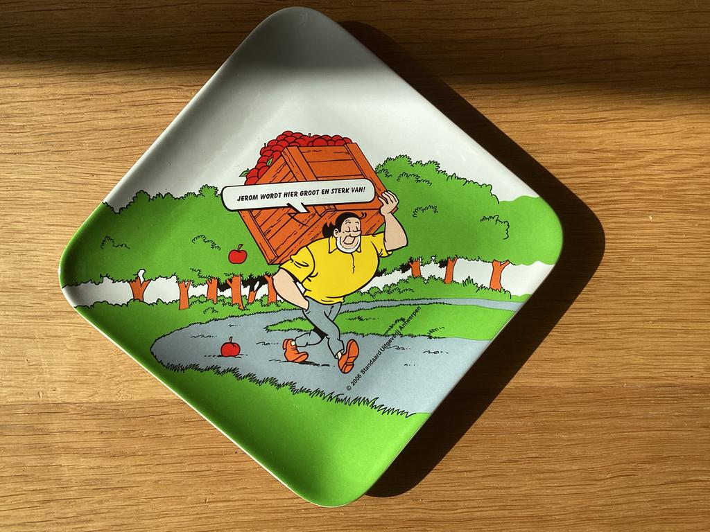 Suske en Wiske Fruitmasters ontbijtbordje Jerom, Ophalen of Verzenden, Gebruikt, Keramiek, Bord(en)