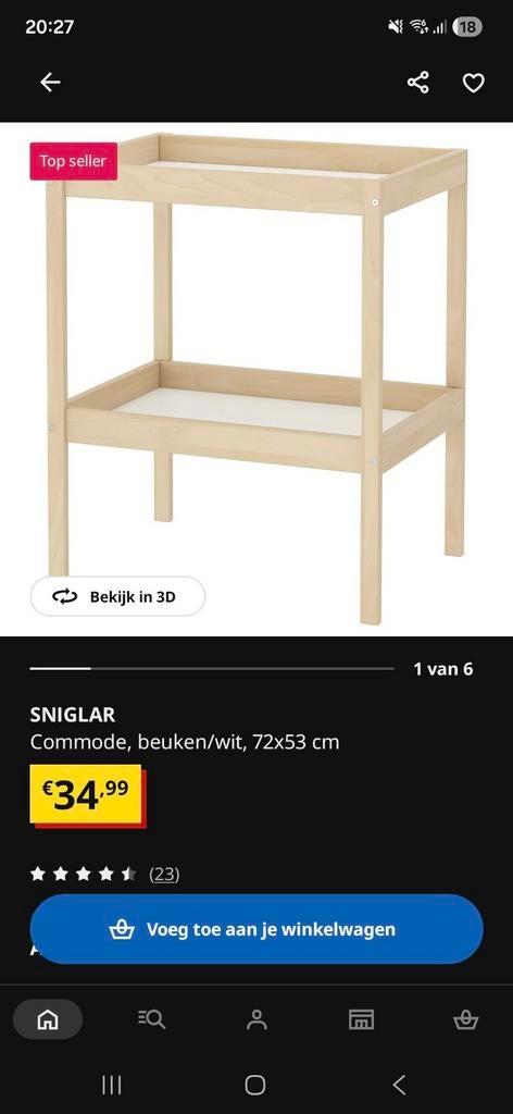 Ikea Sniglar commode, Kinderen en Baby's, Kinderkamer | Commodes en Kasten, Minder dan 75 cm, 50 tot 70 cm, Zo goed als nieuw