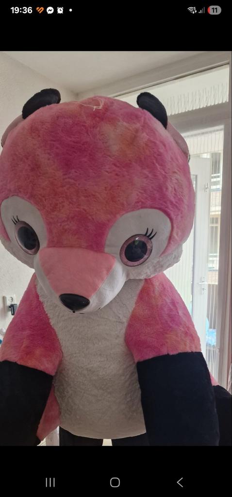 Grote roze vos knuffel, Ophalen, Gebruikt, Roze, Groot (groter dan 80 cm)