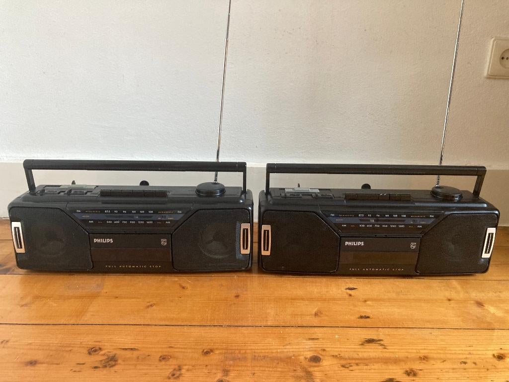 2 x dezelfde radio cassette recorder duo Philips AQ5190, Ophalen of Verzenden, Gebruikt