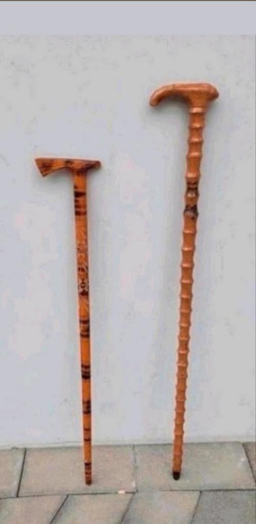 Twee Chinese Antieke Wandelstokken van Bamboe, Ophalen of Verzenden