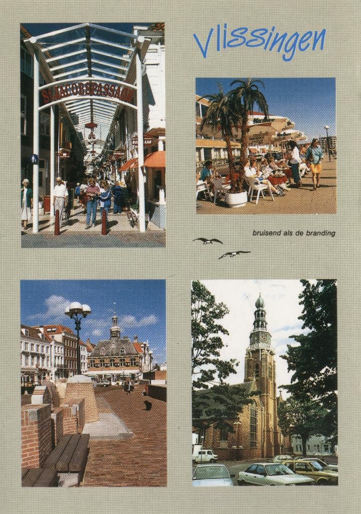 Vlissingen 4 luik Bruisend als de branding, Verzenden, 1960 tot 1980, Ongelopen, Zeeland