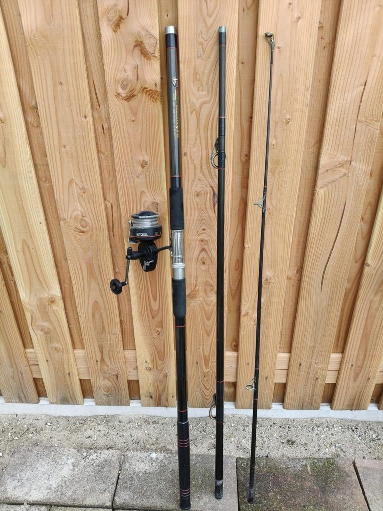 2 strandhengels, Watersport en Boten, Ophalen, Gebruikt, Complete hengel