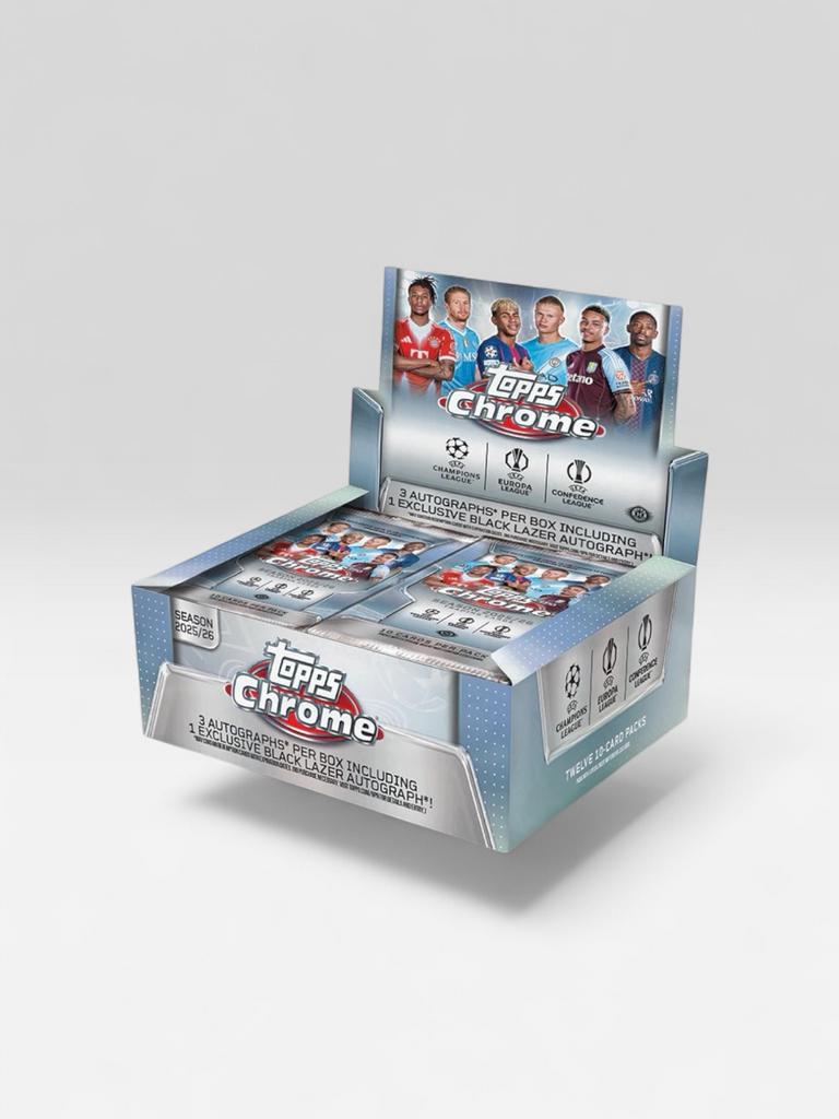 Topps Chrome Club Competitions UCC 2025/26 Jumbo Box, Ophalen of Verzenden, Nieuw, Buitenlandse clubs, Spelerskaart