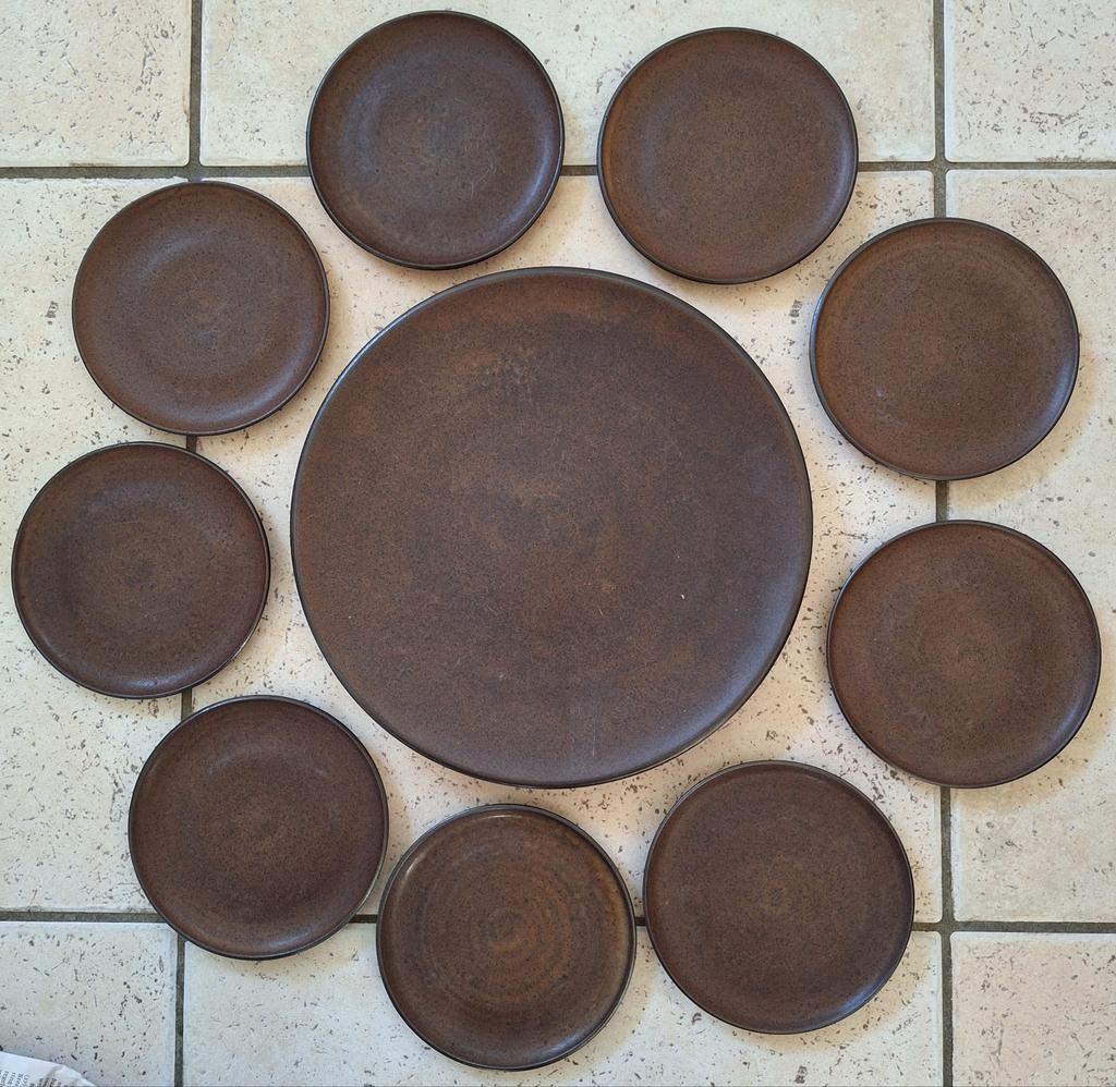 Zaalberg Aardewerk Servies - Bruin, Handgemaakt, Ophalen of Verzenden