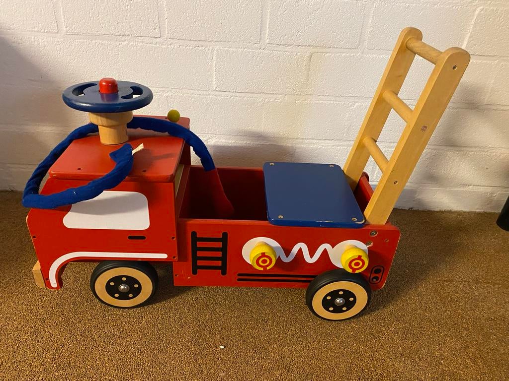Houten Brandweer Loopauto met Ladder en Slang, Ophalen, Gebruikt