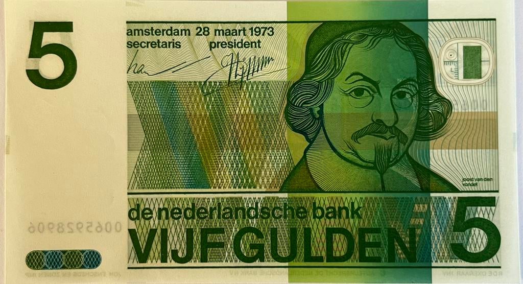Vijf gulden 1973 UNC, Postzegels en Munten, Bankbiljetten | Nederland, Ophalen of Verzenden, 5 gulden, Los biljet
