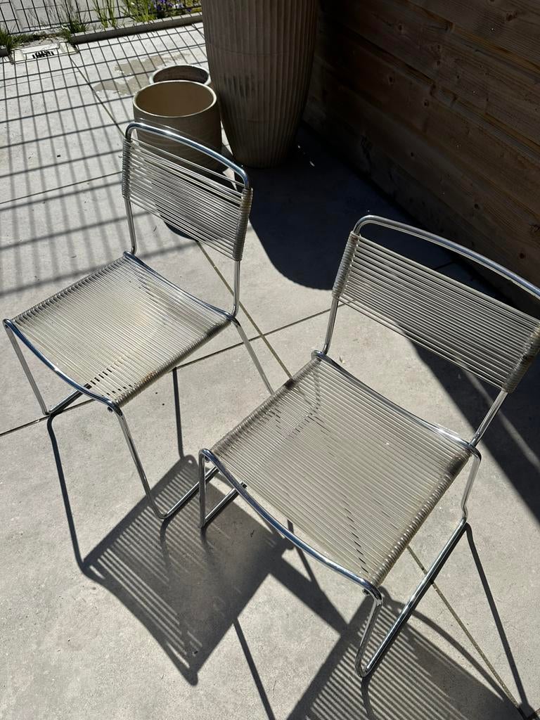 2x kinderstoelen in staal/plastic, Ophalen, Zo goed als nieuw, 2 zitplaatsen