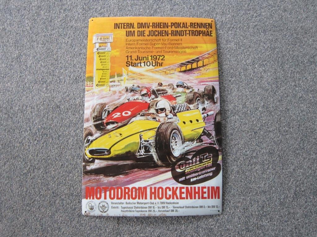 HOCKENHEIM BLIKKEN RECLAMEBORD, Verzamelen, Merken en Reclamevoorwerpen, Ophalen, Gebruikt, Reclamebord