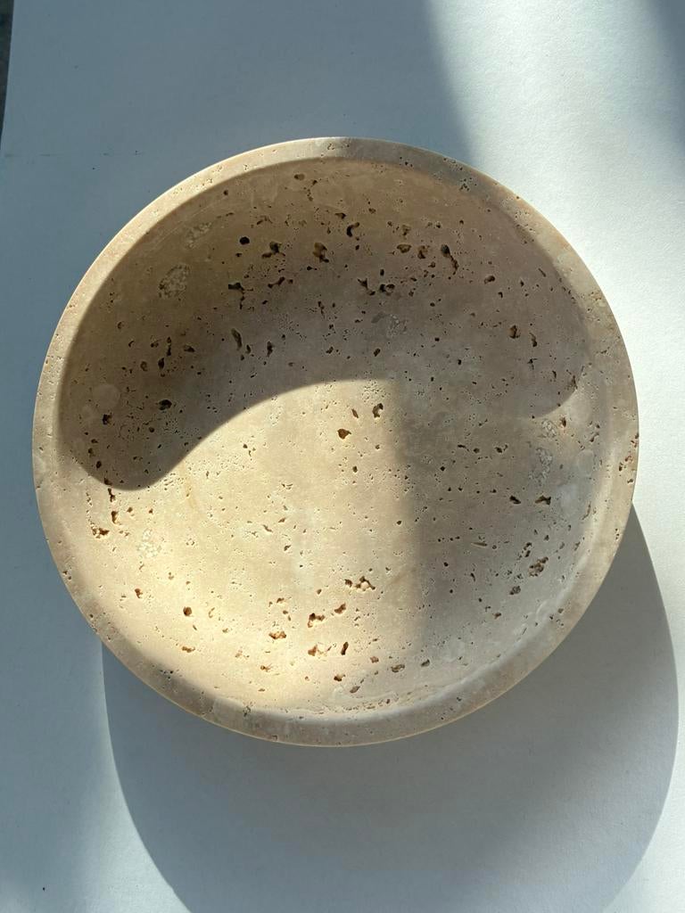 Travertin marmeren serveerplaat / travertine marble tray, Antiek en Kunst, Ophalen of Verzenden