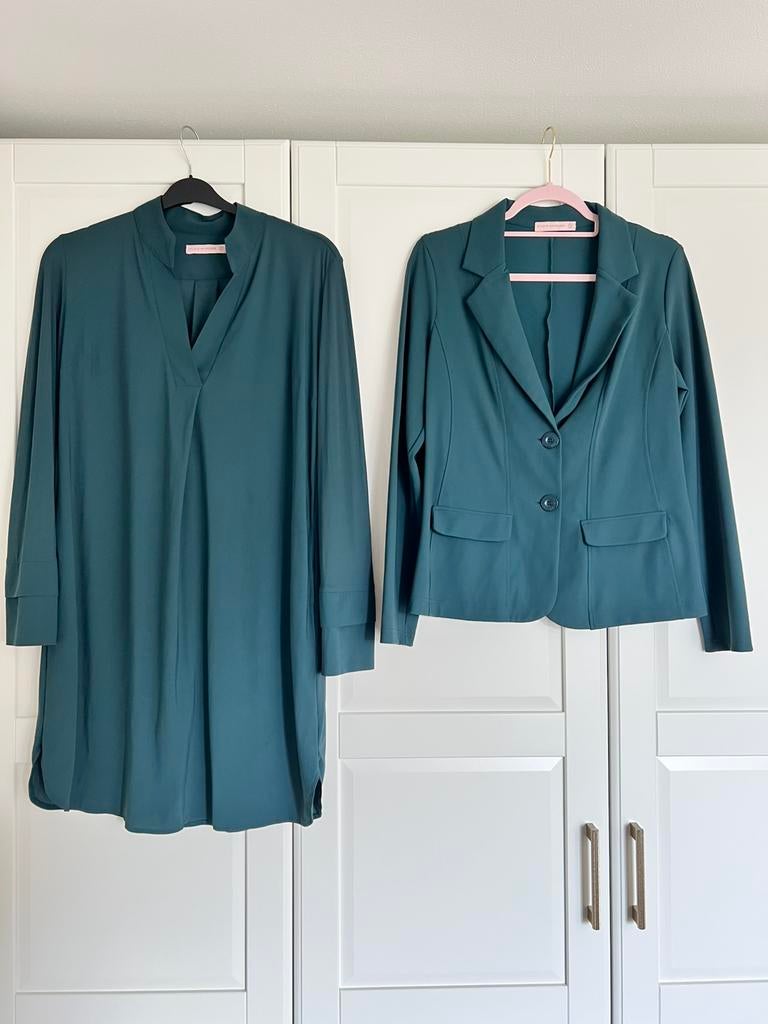 Studio anneloes set M susan tuniek blouse & bonded blazer, Maat 38/40 (M), Ophalen of Verzenden, Groen