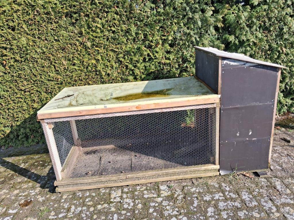 Kippenhok of konijnenhok met nachtverblijf, Ophalen of Verzenden, Gebruikt, Kippenhok of Kippenren