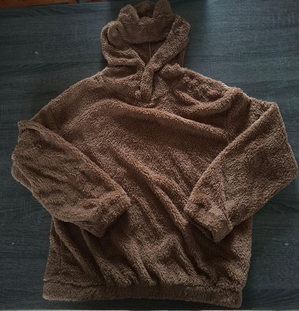 Zachte teddy hoodie – maat L, Verzenden, Zo goed als nieuw, Bruin