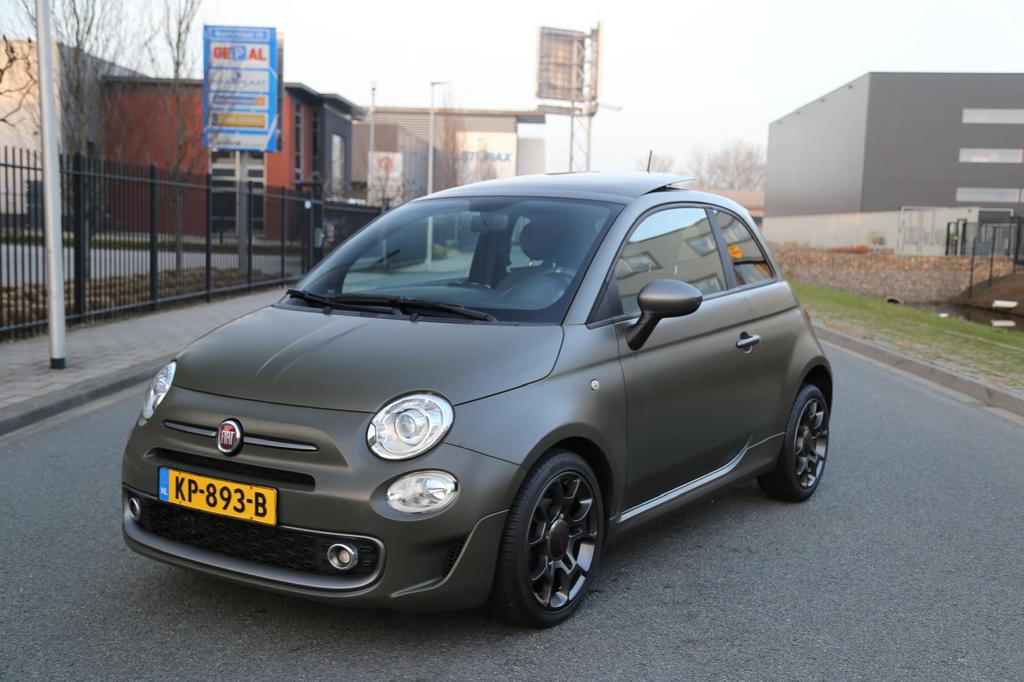 Fiat 500S 105 PK | Matgroen | Beats | Schuifdak, Voorwielaandrijving, Start-stop-systeem, Handgeschakeld, Particulier
