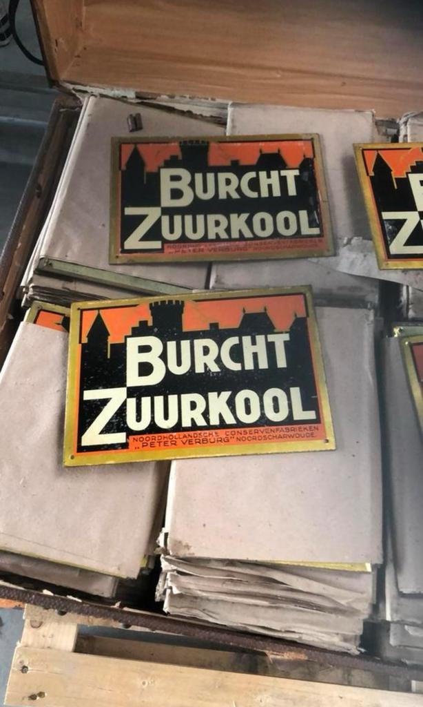 Blikken Burcht reclame bordjes jaren 30 vorige eeuw