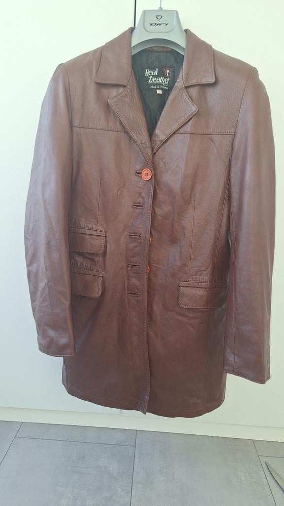 Leren Jas (2XL) - Origineel Pakistaans Leer., Ophalen, Bruin, Zo goed als nieuw, Overige maten
