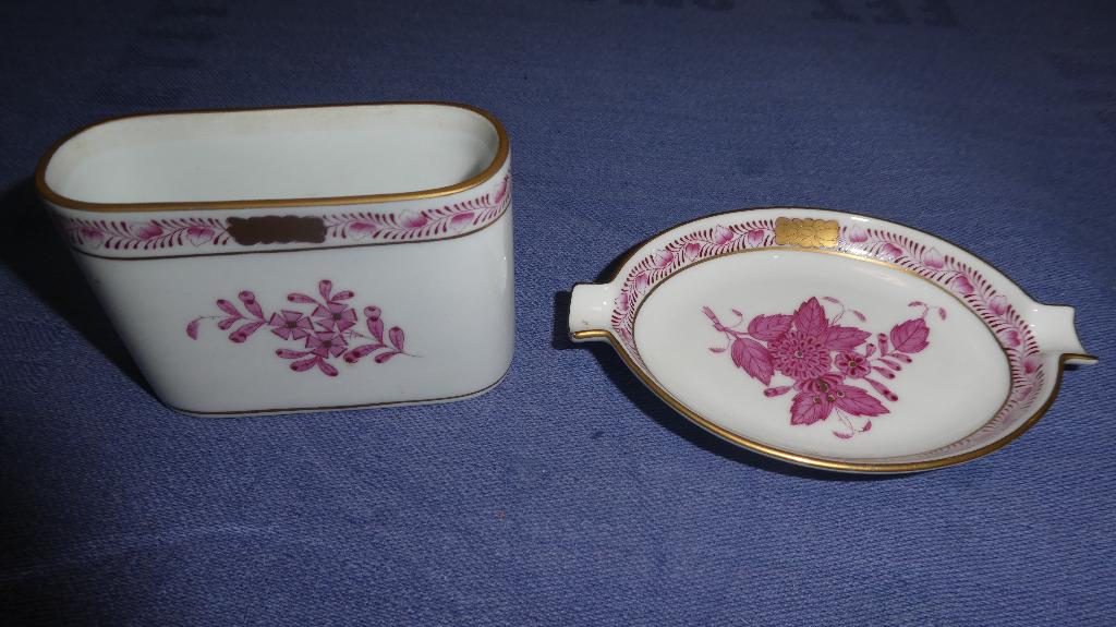 Herend Porselein Rookstel - Rood Dessin, Ophalen of Verzenden