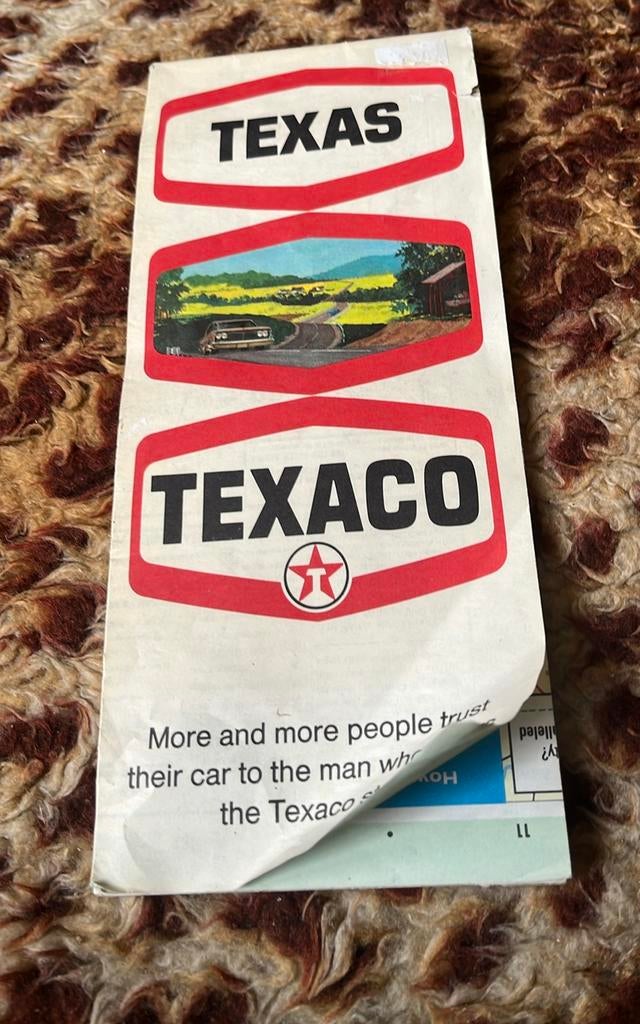 Oude Wegenkaart van Texaco - Texas, Ophalen of Verzenden, Gebruikt