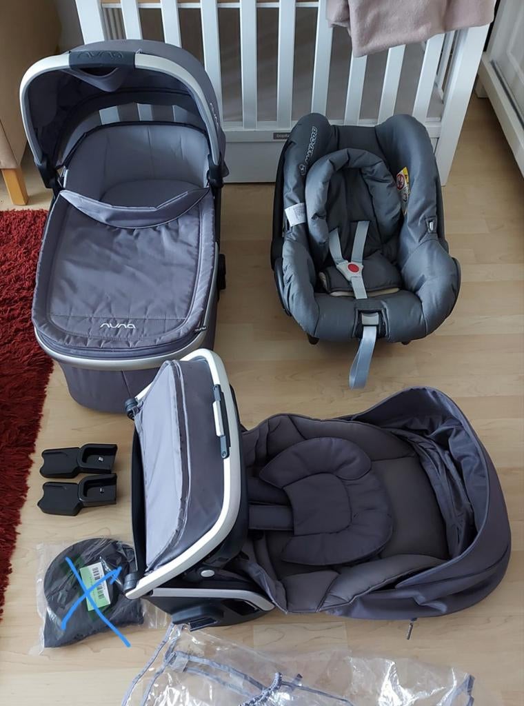 Nuna Kinderwagen Set: Reiswieg, Wandelwagen & Autostoel, Kinderen en Baby's, Kinderwagens en Combinaties, Ophalen, Gebruikt, Combiwagen