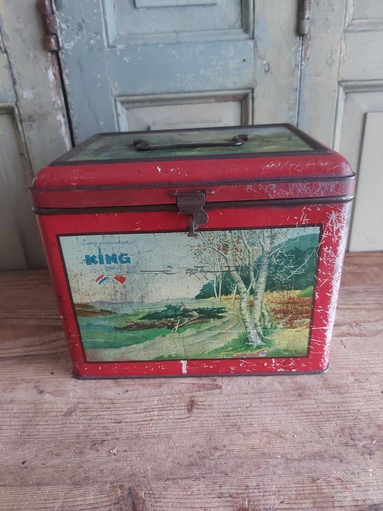 Oud winkelblik King snoep, Verzamelen, Ophalen of Verzenden, Gebruikt, Overige