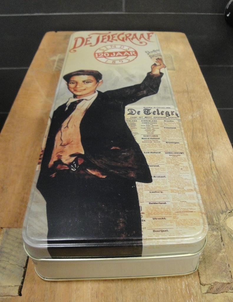 JUBILEUM BLIK - 120 JAAR DE TELEGRAAF, Verzamelen, Ophalen of Verzenden, Gebruikt, Overige, Overige merken