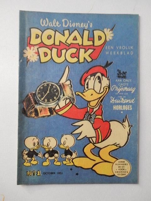 HERUITGAVE WEEKBLAD DONALD DUCK  NR. 1  1952, Meerdere comics, Ophalen of Verzenden, Zo goed als nieuw, Europa