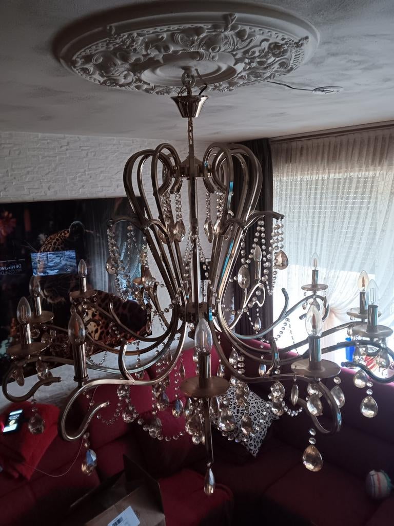 Kroonluchter met kristallen, Ophalen, Zo goed als nieuw