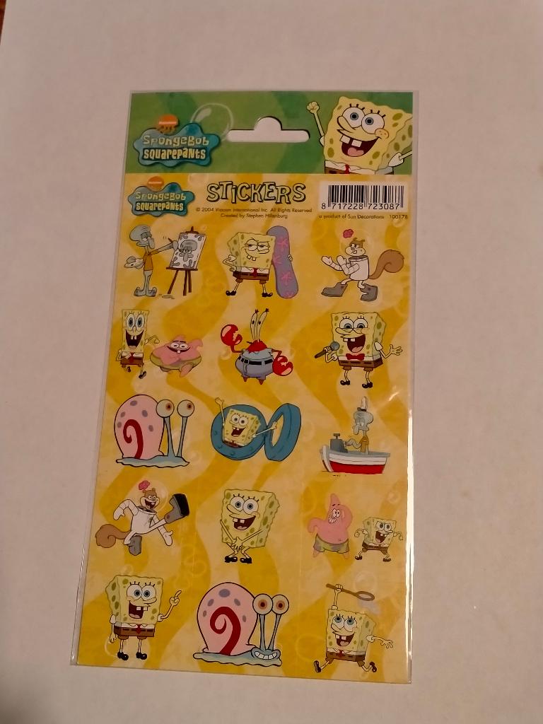 Spongebob Squarepants stickers stickervel strip tv tekenfilm, Verzamelen, Ophalen of Verzenden, Zo goed als nieuw, Strip of Tekenfilm