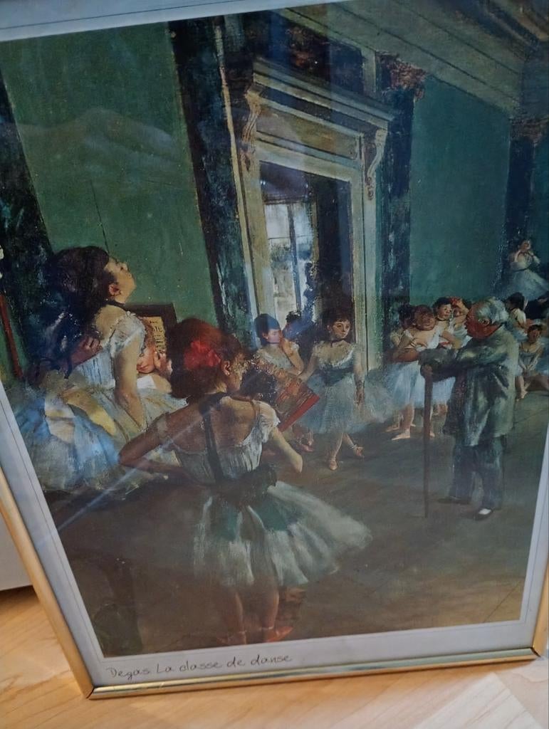 Schilderij Degas La classe de danse ingelijst, Antiek en Kunst, Ophalen