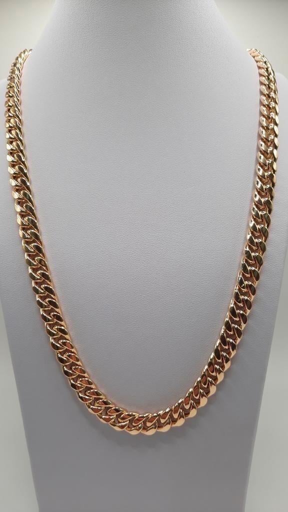 gouden coban link ketting 14kt, Www.bredajuwelier.nl, Nieuw, Ophalen of Verzenden, Www.bredajuwelier.nl