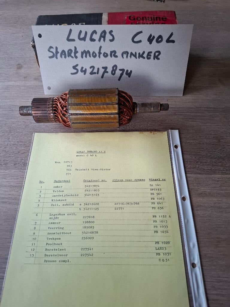 Vauxhall Victor startmotoranker, merk Lucas (n.o.s.), Ophalen of Verzenden, Nieuw, Overige automerken