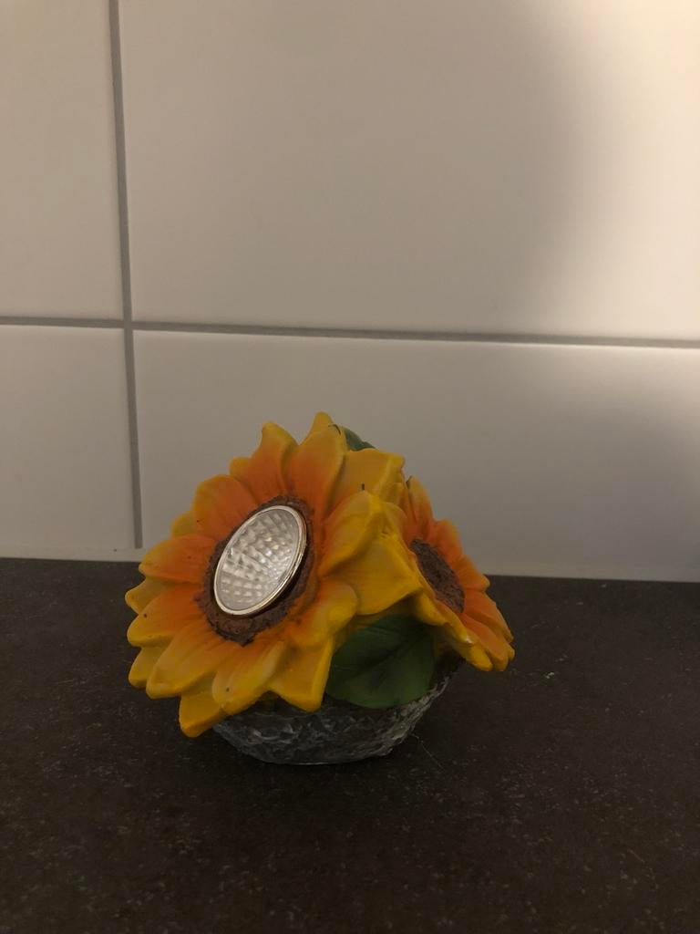 Zonne-energie lamp met zonnebloemen - Zo goed als nieuw, Ophalen, Zo goed als nieuw