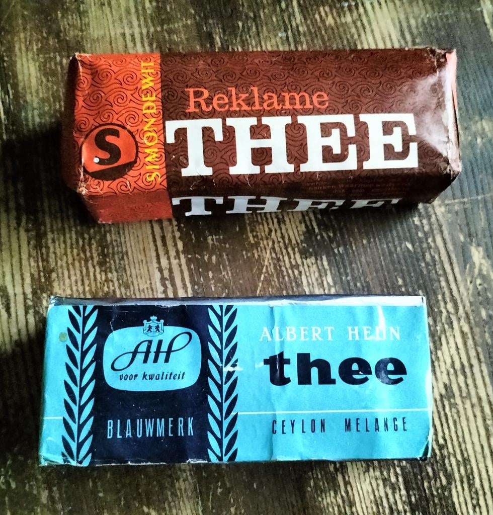 Oude thee verpakkingen van AH Albert Heijn en Simon de Wit, Ophalen of Verzenden, Gebruikt, Overige typen