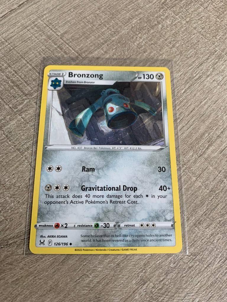 Bronzong 126/196 Lost Origin - Pokémon Kaart, Ophalen of Verzenden, Nieuw, Losse kaart