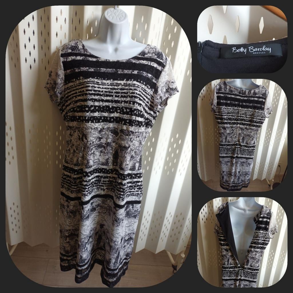 BETTY BARCLAY mididress onderjurk shortsleeve 42, Zwart, Maat 42/44 (L), Betty Barclay, Ophalen of Verzenden