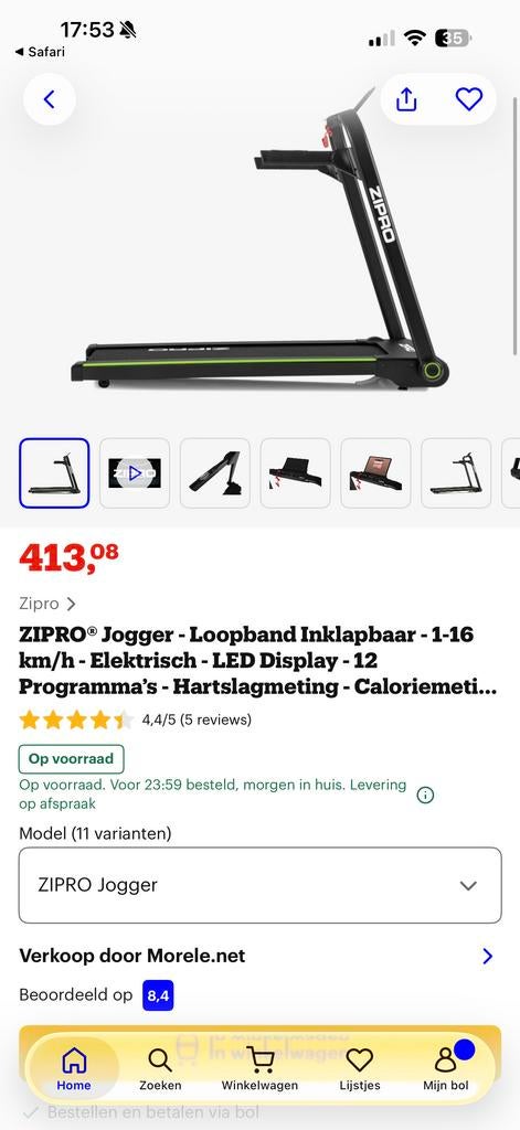 ZIPRO Jogger Loopband - Zo goed als nieuw!, Ophalen, Zo goed als nieuw, Metaal, Loopband