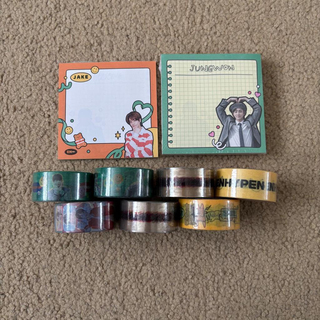 Enhypen officieel ggu ggu package washitape notepad, Verzenden, Nieuw, Foto of Kaart