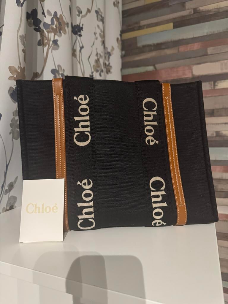 Chloe Woody tas, Ophalen of Verzenden, Zo goed als nieuw, Zwart, Schoudertasje